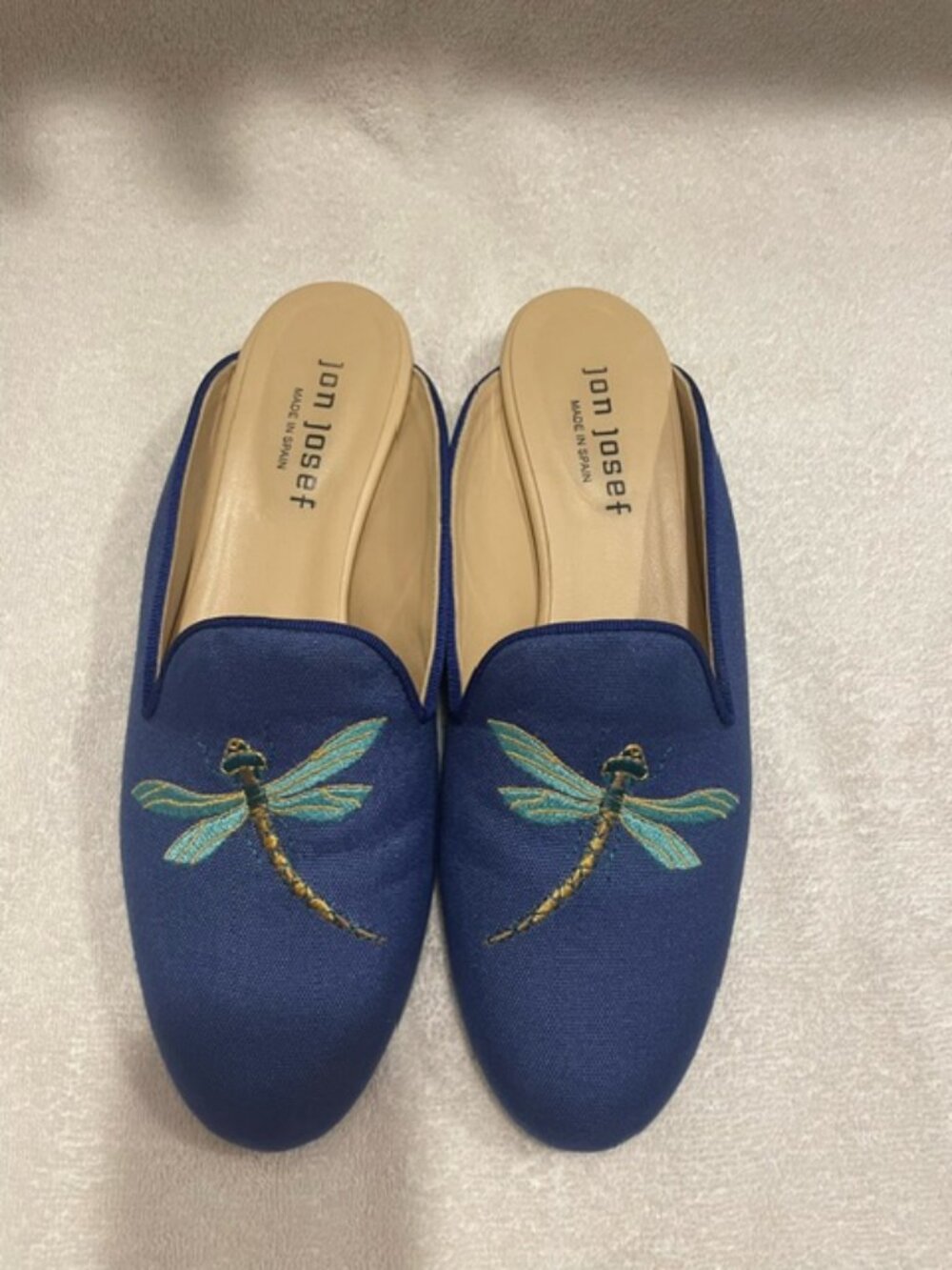 Dragonfly Pique Jon Josef Flat Slip-on Blue Slide Shoes Size 6.5 NWOB